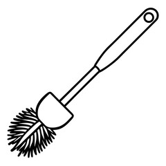 Minimal Toilet Brush Icon Vector