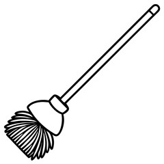 Minimal Toilet Brush Icon Vector