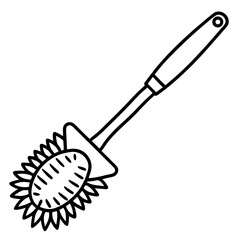 Minimal Toilet Brush Icon Vector