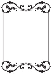 Border Frame Vintage Retro Ornamental Decorative. Isolated on white background. Vertical blank templates to decorate text. Greeting or wedding frames. © yanushkov