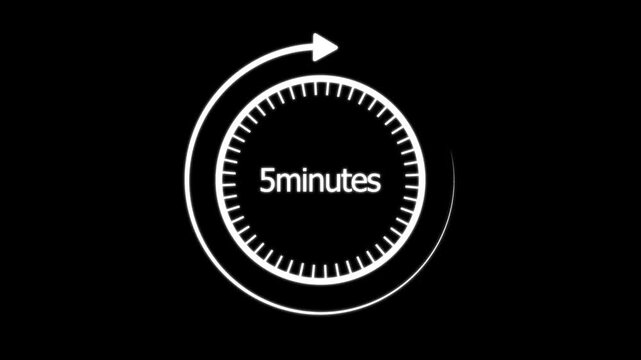 Animation text 18 min with blue arrow. Eighteen min go sale price timer, 18 min only. 4K Video motion graphic 5 minutes to go, motion graphic.promo deal timer. black background.4k video