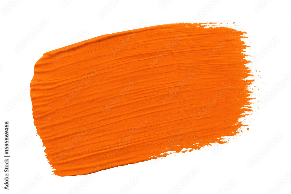 Poster bold orange paintbrush stroke creating a dynamic and textured shape, perfect for adding a pop of col