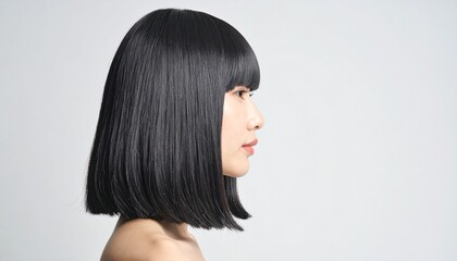 Fototapeta premium 艶のある美しい黒髪の女性の横顔