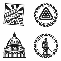 Ancient architecture and tribal symbols building dome © rabby