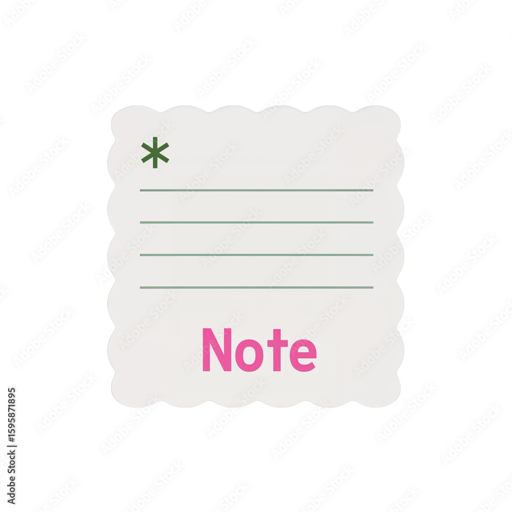 Poster whimsical memo pad design on transparent setting ideal for adding a personal touch