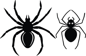 Black spider arachnid insect, a scary symbol of danger and horror perfect for Halloween vector illustration