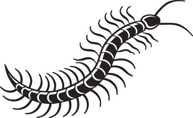 Obraz premium Caterpillar Vector Illustration in Black and White Style