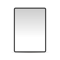 Tablet device mockup with subtle shadow on white background (JPEG version)