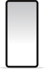 Smartphone standing with soft shadow on white background