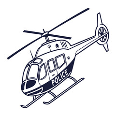 Dark blue police helicopter aviation law enforcement