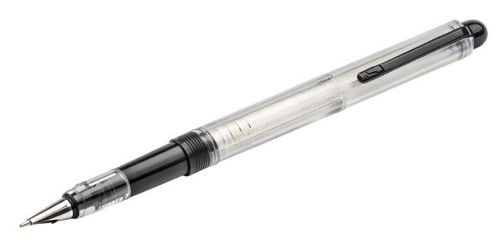 Silver ballpoint pen isolated on white background