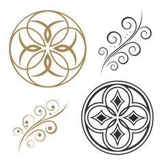 Elegant ornamental flourishes and circular motifs swirl