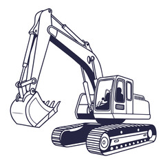 Excavator machine digging construction vehicle heavy machinery