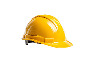 Fototapeta premium Yellow hard hat safety equipment isolated on transparent background