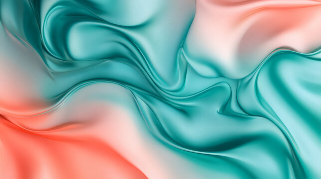 Smooth Gradient of Pink and Blue Silk Fabric