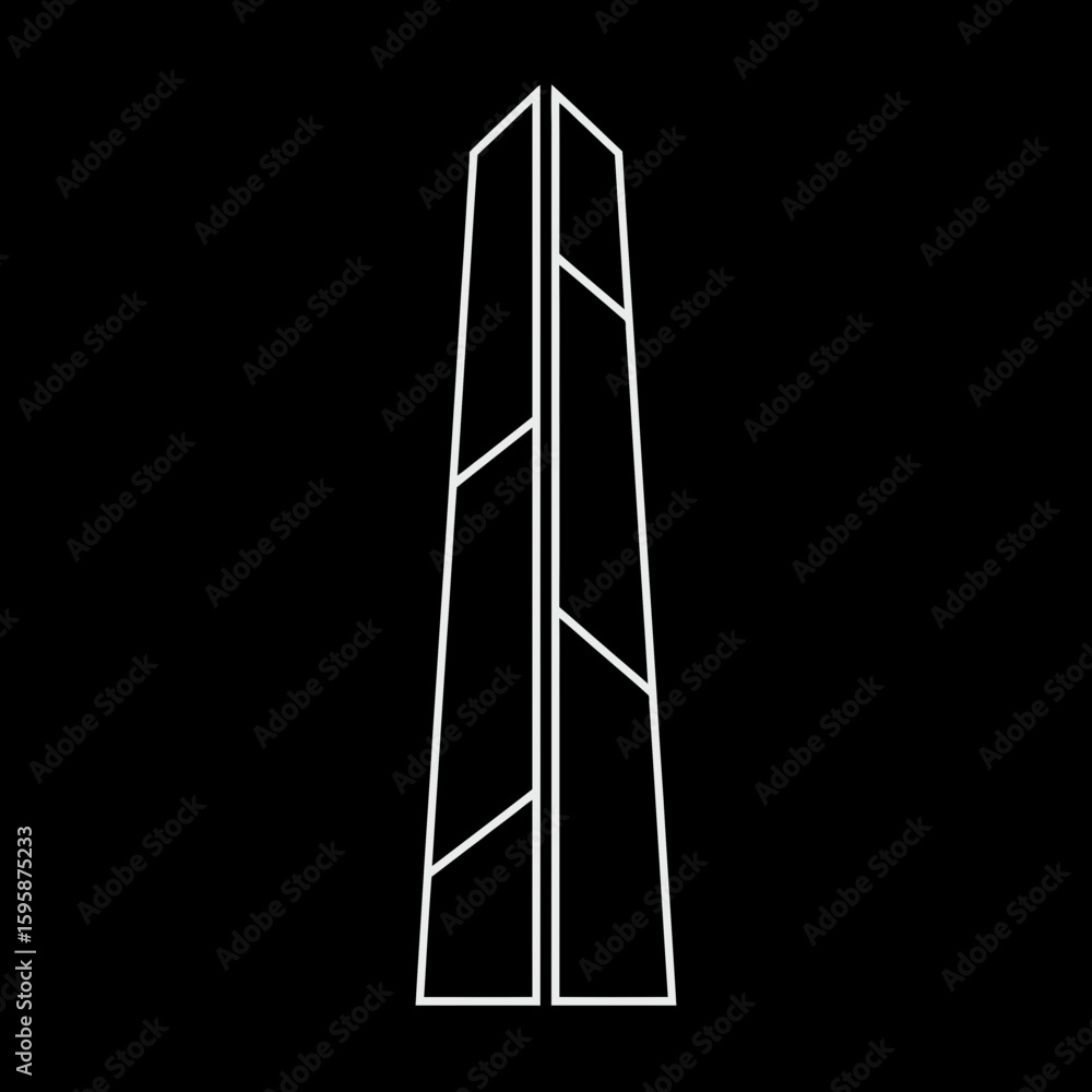 Poster white structure showcases sleek architecture in minimalistic urban panorama design element