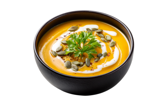 pumpkin soup isolated on transparent background