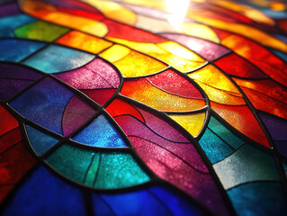 Welsh Church-Inspired Stained Glass Patterns with Intricate Details