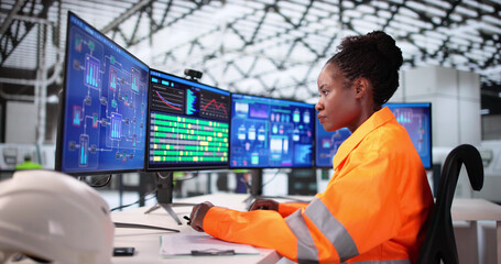 African American Woman Engineers New Automation System