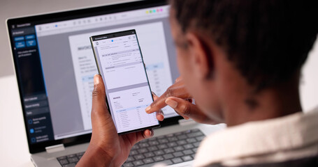 Smart Businesswoman Using Electronic Invoice Software