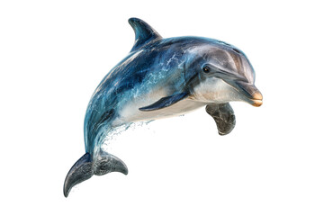 Fototapeta premium Dolphin leaping from water isolated on transparent background