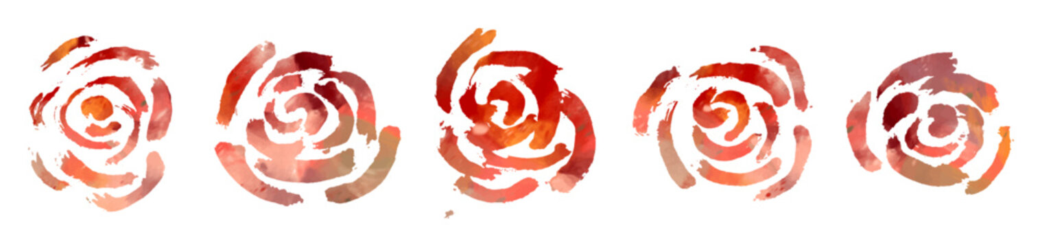 ose Brush Stamp Collection with Hand Painted Floral Silhouettes