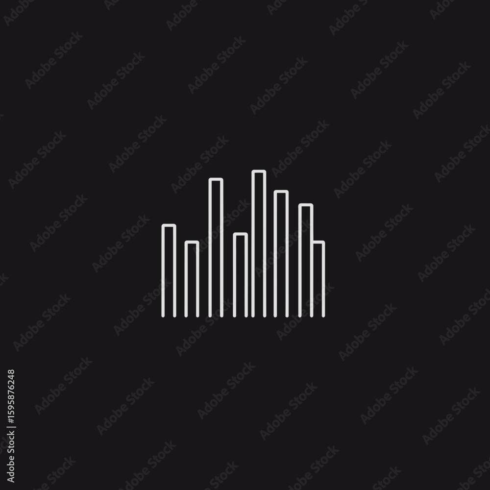 Poster simple bars represent data analysis black scene shows linear information