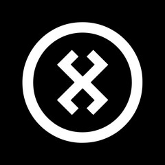 Obraz premium Geometric symbol centers within circle on solid background showcases contrast detail