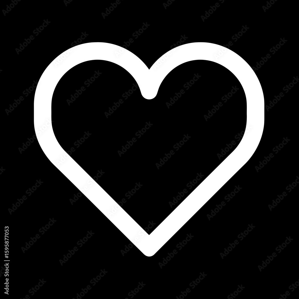 Poster white heart shape glows against dark background symbolizing affection simple design minimalist