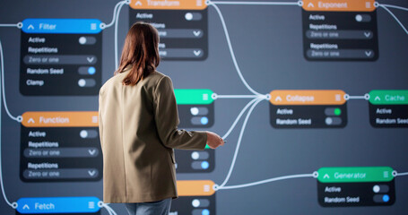 Skilled Young Woman Developing Software Code