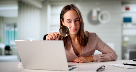 The Young Female Detective Closely Inspects Statistics