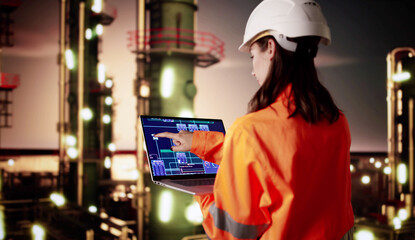 Female Chemist Analyzing Efficiency Of Oil