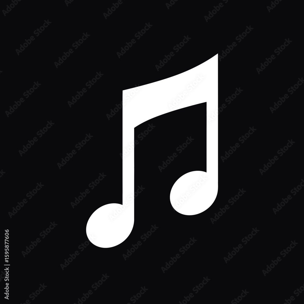 Poster white note displays centered audio theme simple dark scene minimal