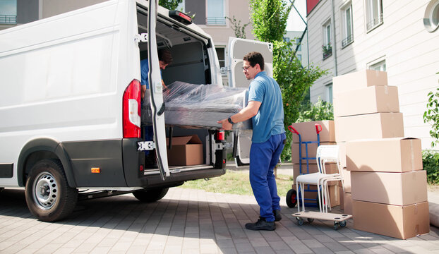 Truck Driver Delivers Sofa