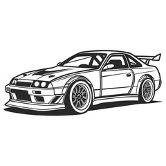 Fototapeta premium Sleek sports car with spoiler racing car coupe