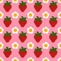 seamless pattern with strawberries