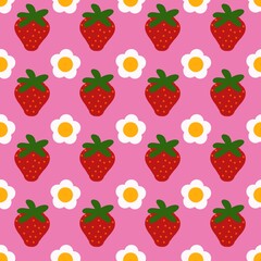 seamless pattern with strawberry