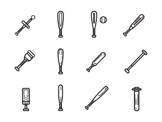 Artistic Design Shows Baseball Bat Line Art Beauty