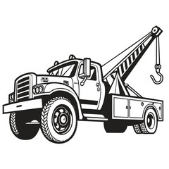 Naklejka premium Tow truck with hook and boom heavy duty vehicle