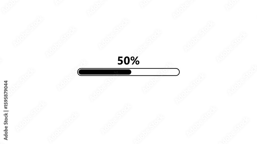 Fototapete abstract loading icon animation . loading bar and percentage futuristic progress loading bar 0-100 p