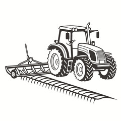 Tractor with agricultural implement farming agriculture