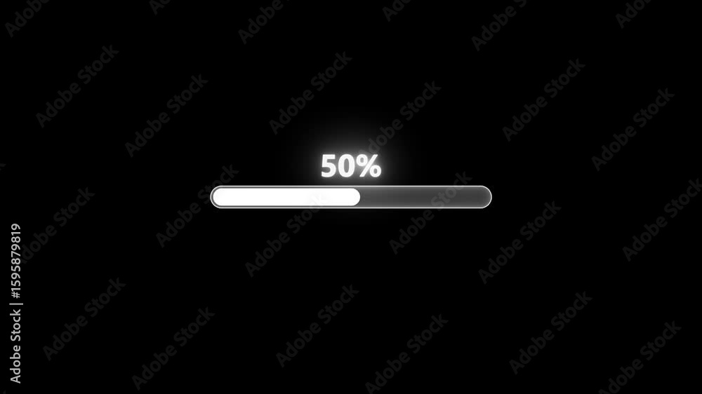 Poster abstract neon loading icon animation . loading bar and percentage futuristic progress loading bar 0-