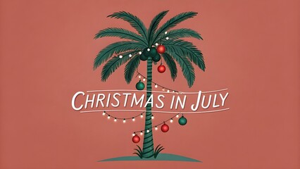Christmas in july tropical palm tree celebration