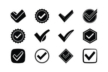 Verified Symbol Style Checkmark Tick Icon Collection
