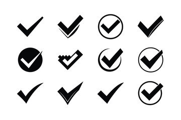 Verified Symbol Style Checkmark Tick Icon Collection
