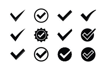 Verified Symbol Style Checkmark Tick Icon Collection