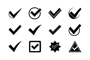 Verified Symbol Style Checkmark Tick Icon Collection