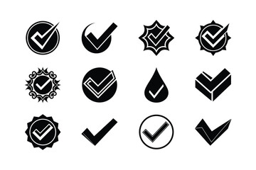 Verified Symbol Style Checkmark Tick Icon Collection