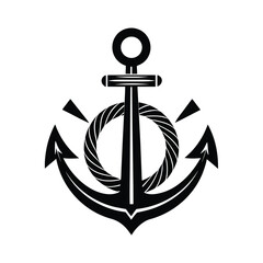 Abstract Black and White Anchor with Circular Shape