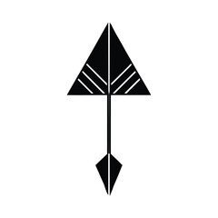 Abstract Black and White Arrow with Triangular Head